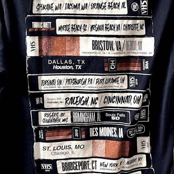 THOMAS RHETT Country Singer Official 2019 Tour 100% Cotton, S-M, P to P 18” - Picture 6 of 6